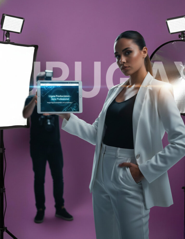 Actriz Modelo profesional en set de casting en Montevideo Uruguay para Ligeia Producciones.